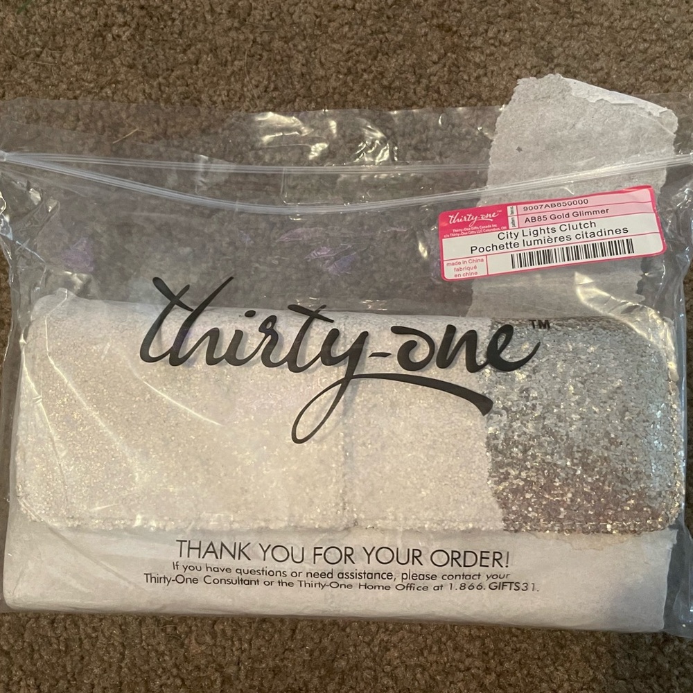 Thirty-One Gold Glimmer Clutch